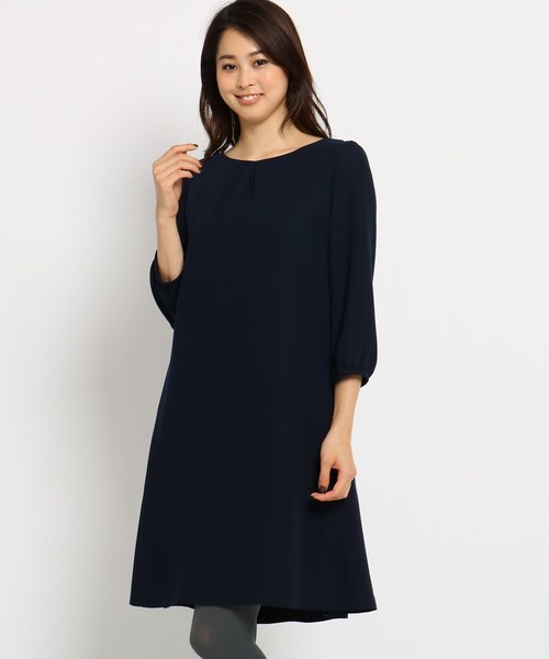 Sunauna（スーナウーナ）の「【洗える】ピーチAラインワンピース（ワンピース・レディース・ネイビー/カーキ・36/38/40）」の9枚目の写真