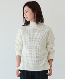 AMERICAN HOLIC | ハイネックワッフルニットプルオーバー(ニット/セーター)