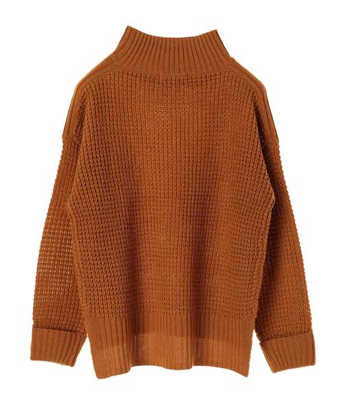 AMERICAN HOLIC（アメリカンホリック）の「ハイネックワッフルニットプルオーバー ＊（ニット/セーター・レディース・アイボリー/チャコールグレー/マスタード/ブラック/カーキ/ブラウン・FREE）」の12枚目の写真