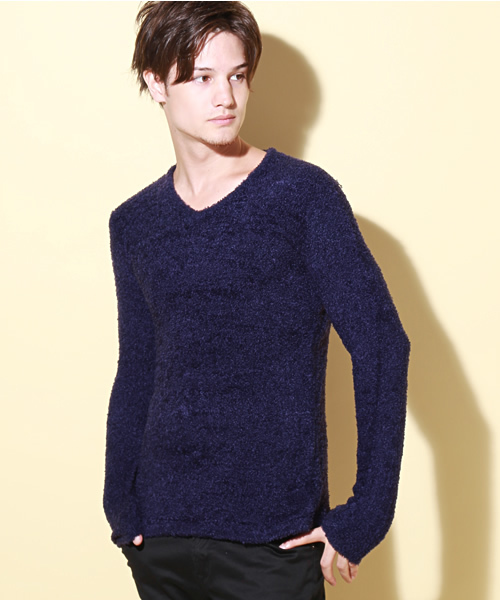 SHIPS JET BLUE(シップスジェットブルー)の「JB: モール/Vネックニット■(ニット/セーター・メンズ・ブラック/チャコールグレー/ネイビー/ワイン/グリーン・SMALL/MEDIUM/LARGE)」の4枚目の写真