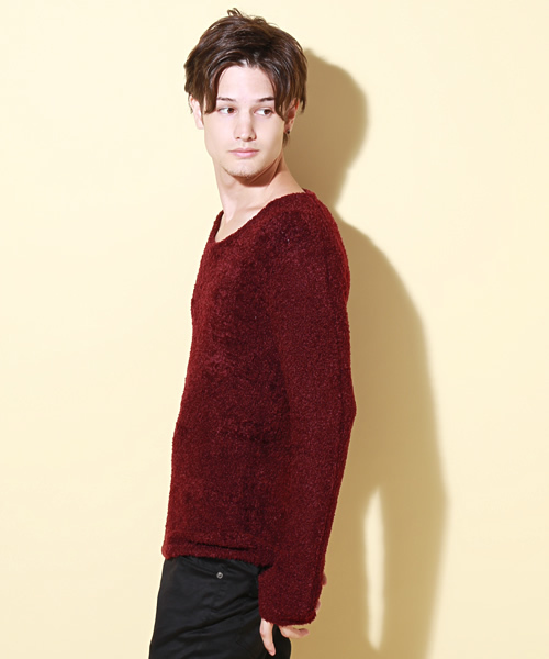 SHIPS JET BLUE(シップスジェットブルー)の「JB: モール/Vネックニット■(ニット/セーター・メンズ・ブラック/チャコールグレー/ネイビー/ワイン/グリーン・SMALL/MEDIUM/LARGE)」の6枚目の写真