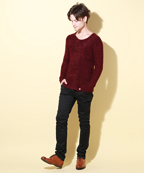 SHIPS JET BLUE(シップスジェットブルー)の「JB: モール/Vネックニット■(ニット/セーター・メンズ・ブラック/チャコールグレー/ネイビー/ワイン/グリーン・SMALL/MEDIUM/LARGE)」の8枚目の写真