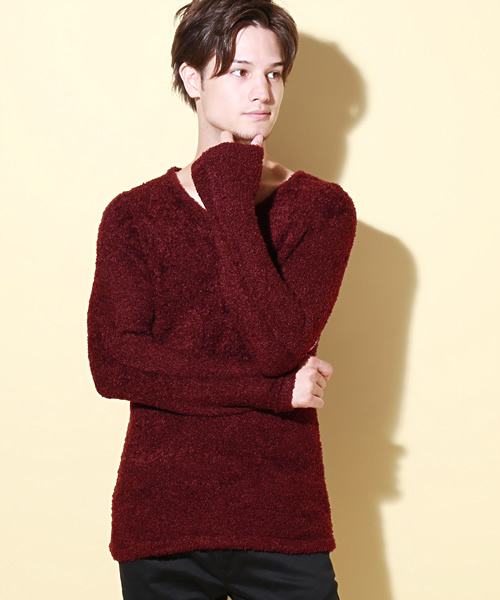 SHIPS JET BLUE(シップスジェットブルー)の「JB: モール/Vネックニット■(ニット/セーター・メンズ・ブラック/チャコールグレー/ネイビー/ワイン/グリーン・SMALL/MEDIUM/LARGE)」の13枚目の写真