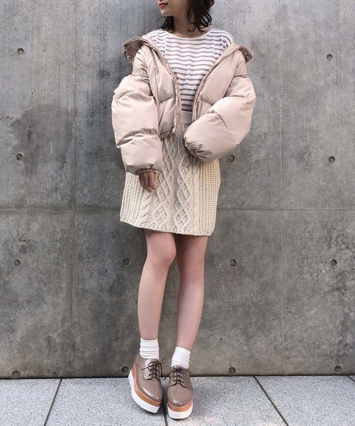 one after another NICE CLAUP(ワンアフターアナザーナイスクラップ)の「キャンディースリーブトップス(Tシャツ/カットソー・レディース・アイボリー/モカ/ブラウン系その他/ベージュ系その他/ネイビー×ホワイト・FREE)」の22枚目の写真