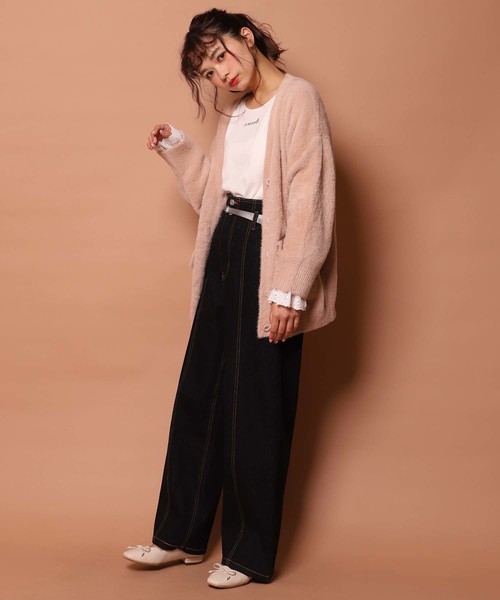 one after another NICE CLAUP(ワンアフターアナザーナイスクラップ)の「キャンディースリーブトップス(Tシャツ/カットソー・レディース・アイボリー/モカ/ブラウン系その他/ベージュ系その他/ネイビー×ホワイト・FREE)」の17枚目の写真