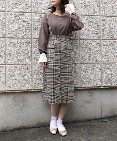 one after another NICE CLAUP(ワンアフターアナザーナイスクラップ)の「キャンディースリーブトップス(Tシャツ/カットソー・レディース・アイボリー/モカ/ブラウン系その他/ベージュ系その他/ネイビー×ホワイト・FREE)」の20枚目の写真