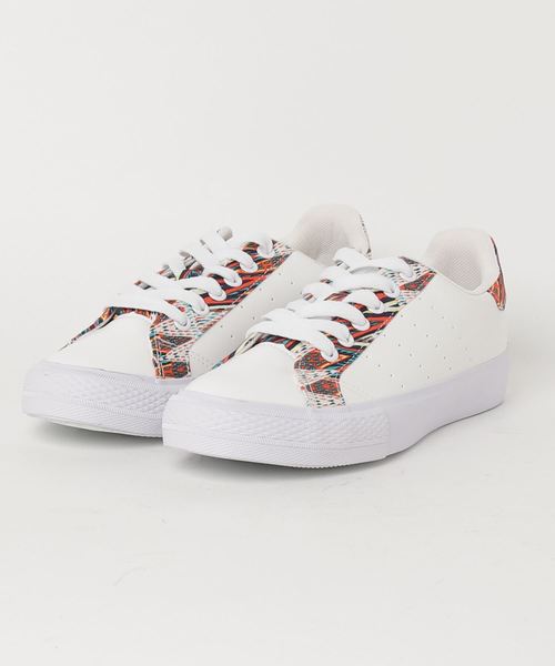 チャイハネ（チャイハネ）の「【チャイハネ】織り柄プリントスニーカー レディースサイズ（スニーカー・レディース・ホワイト/ブラック・M/L）」の8枚目の写真