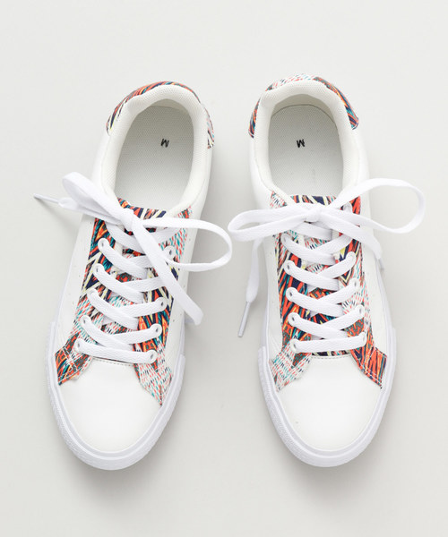 チャイハネ（チャイハネ）の「【チャイハネ】織り柄プリントスニーカー レディースサイズ（スニーカー・レディース・ホワイト/ブラック・M/L）」の9枚目の写真