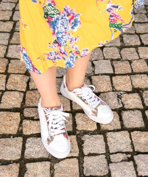 チャイハネ（チャイハネ）の「【チャイハネ】織り柄プリントスニーカー レディースサイズ（スニーカー・レディース・ホワイト/ブラック・M/L）」の13枚目の写真