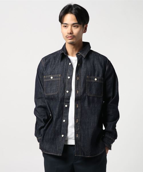【HOUSTON】USA COTTON DENIM WORK SHIRT 【HOUSTON】USA COTTON DENIM WORK SHIRT