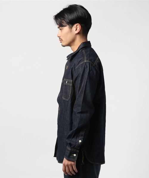 【HOUSTON】USA COTTON DENIM WORK SHIRT 【HOUSTON】USA COTTON DENIM WORK SHIRT