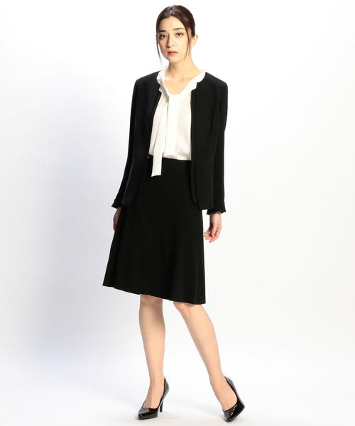 NARACAMICIE（ナラカミーチェ）の「《セットアップスーツ対応》ナチュラルストレッチフレアスカート（スカート・レディース・ブラック/グレー・SMALL/MEDIUM/LARGE）」の4枚目の写真