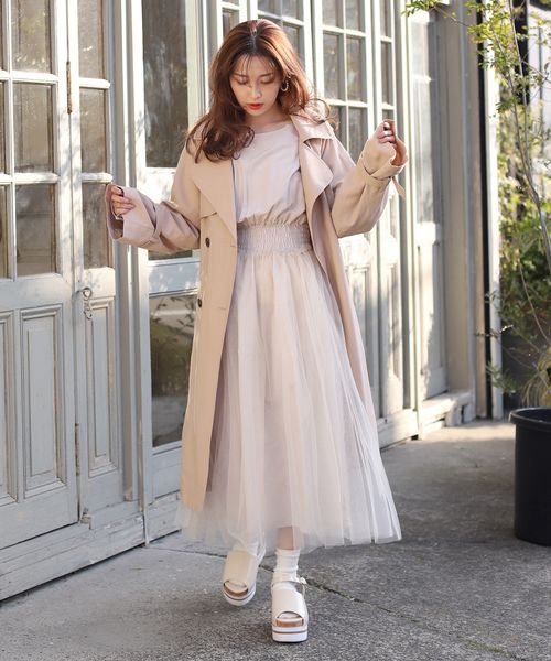 one after another NICE CLAUP（ワンアフターアナザーナイスクラップ）の「身長別トレンチコート（トレンチコート・レディース・アイボリー/ベージュ/グリーン系その他・SMALL/MEDIUM/LARGE）」の6枚目の写真