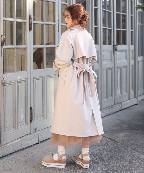 one after another NICE CLAUP（ワンアフターアナザーナイスクラップ）の「身長別トレンチコート（トレンチコート・レディース・アイボリー/ベージュ/グリーン系その他・SMALL/MEDIUM/LARGE）」の10枚目の写真