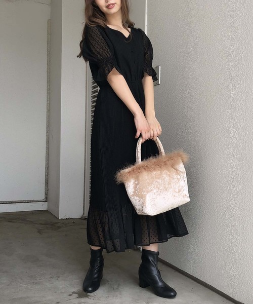 one after another NICE CLAUP（ワンアフターアナザーナイスクラップ）の「【Web限定 】プリーツロングワンピース（ワンピース・レディース・ブラック/ミント/サックスブルー/マルチ/ピンク系その他・FREE）」の14枚目の写真