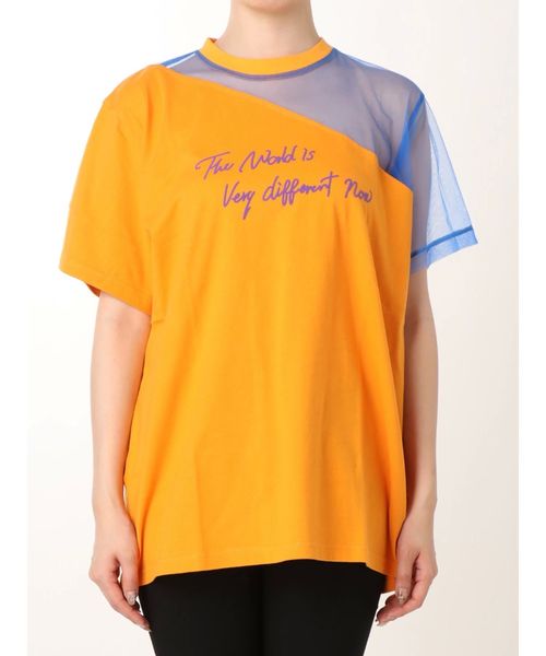 jouetie（ジュエティ）の「シースルーオープンショルダーT（Tシャツ/カットソー・レディース・オフホワイト/オレンジ/ブラック・MEDIUM）」の7枚目の写真