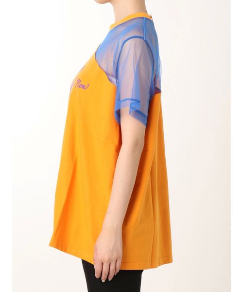 jouetie（ジュエティ）の「シースルーオープンショルダーT（Tシャツ/カットソー・レディース・オフホワイト/オレンジ/ブラック・MEDIUM）」の6枚目の写真