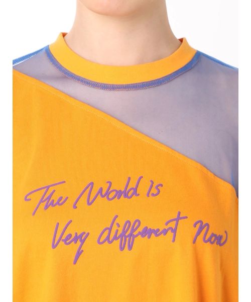 jouetie（ジュエティ）の「シースルーオープンショルダーT（Tシャツ/カットソー・レディース・オフホワイト/オレンジ/ブラック・MEDIUM）」の14枚目の写真