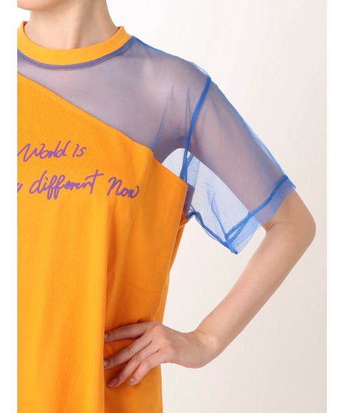 jouetie（ジュエティ）の「シースルーオープンショルダーT（Tシャツ/カットソー・レディース・オフホワイト/オレンジ/ブラック・MEDIUM）」の16枚目の写真