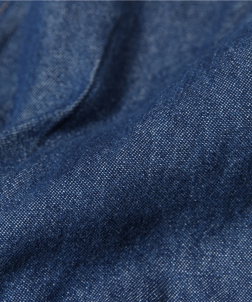 mystic（ミスティック）の「デニムテーパードパンツ（デニムパンツ・レディース・ライトブルー/ホワイト/ブルー・1/2）」の8枚目の写真