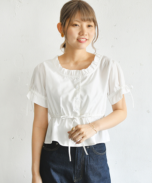 PairPair(ペアペア)の「リボン付きギャザーフリルブラウス(シャツ/ブラウス・レディース・ベージュ/オフホワイト/ピンク/モカ・FREE)」の10枚目の写真