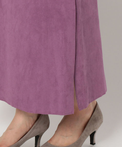 NOLLEY’S（ノーリーズ）の「人工皮革タイトロングスリットスカート（スカート・レディース・ダークブラウン/ライトパープル・38/36）」の12枚目の写真