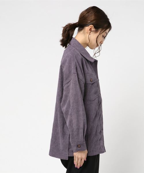 archives（アルシーヴ）の「コーデュロイジャケット（ミリタリージャケット・レディース・パープル/アイボリー/キャメル・MEDIUM）」の6枚目の写真