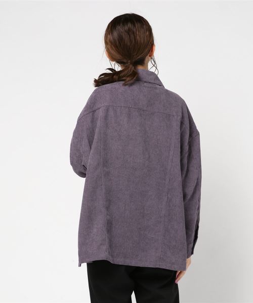 archives（アルシーヴ）の「コーデュロイジャケット（ミリタリージャケット・レディース・パープル/アイボリー/キャメル・MEDIUM）」の4枚目の写真