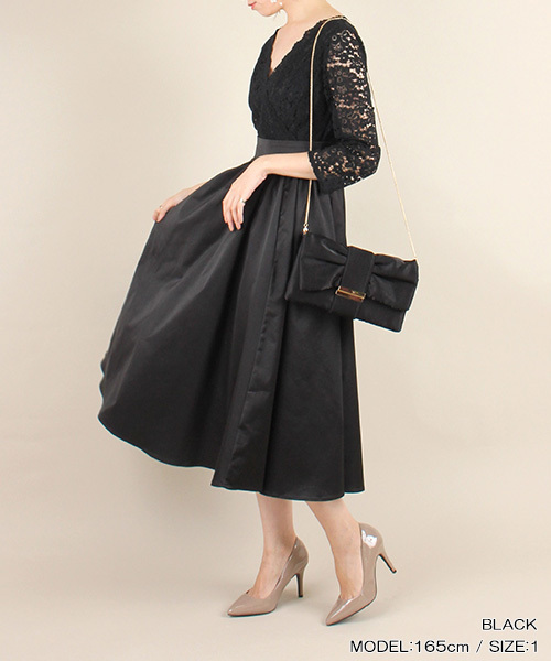 RANDA（ランダ）の「ドッキングレースフレアワンピース（ドレス）」 - WEAR