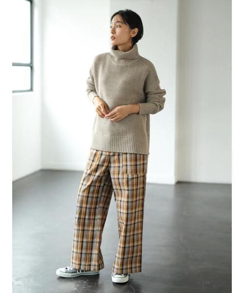 AMERICAN HOLIC(アメリカンホリック)の「ワッフルタートル裾スリットニットチュニック *(ニット/セーター・レディース・ブラウン/ベージュ系その他2/グリーン/ネイビー/パープル・M/L)」の13枚目の写真