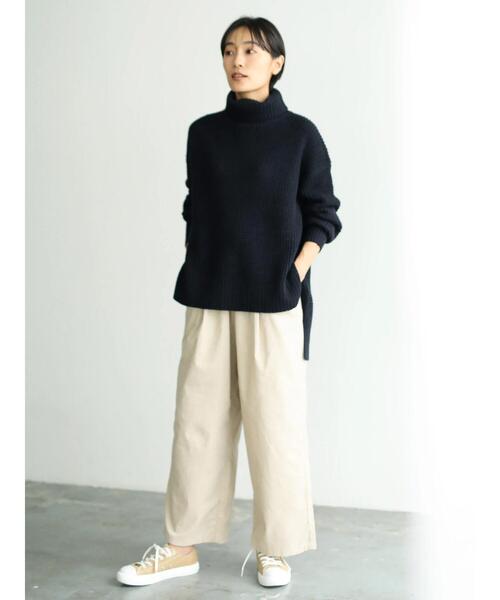 AMERICAN HOLIC(アメリカンホリック)の「ワッフルタートル裾スリットニットチュニック *(ニット/セーター・レディース・ブラウン/ベージュ系その他2/グリーン/ネイビー/パープル・M/L)」の16枚目の写真