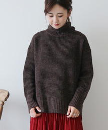 AMERICAN HOLIC | ワッフルタートル裾スリットニットチュニック(ニット/セーター)