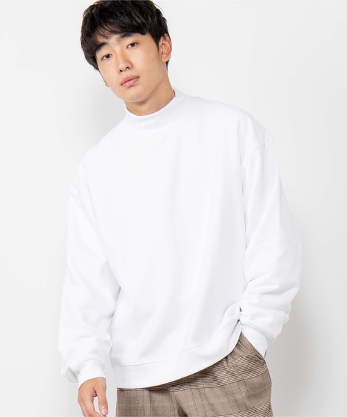 WEGO(ウィゴー)の「WEGO/カラービッグシルエットモックネックプルオーバー(スウェット・メンズ・ホワイト/ブラック/ベージュ/パープル・SMALL/MEDIUM/LARGE)」の7枚目の写真