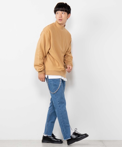 WEGO(ウィゴー)の「WEGO/カラービッグシルエットモックネックプルオーバー(スウェット・メンズ・ホワイト/ブラック/ベージュ/パープル・SMALL/MEDIUM/LARGE)」の22枚目の写真