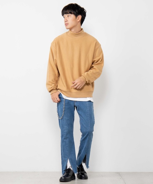 WEGO(ウィゴー)の「WEGO/カラービッグシルエットモックネックプルオーバー(スウェット・メンズ・ホワイト/ブラック/ベージュ/パープル・SMALL/MEDIUM/LARGE)」の17枚目の写真