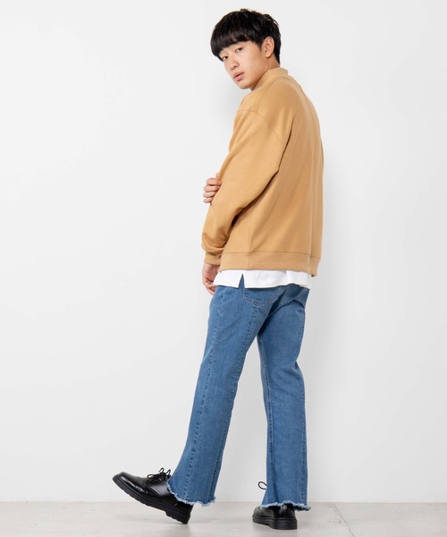 WEGO(ウィゴー)の「WEGO/カラービッグシルエットモックネックプルオーバー(スウェット・メンズ・ホワイト/ブラック/ベージュ/パープル・SMALL/MEDIUM/LARGE)」の18枚目の写真