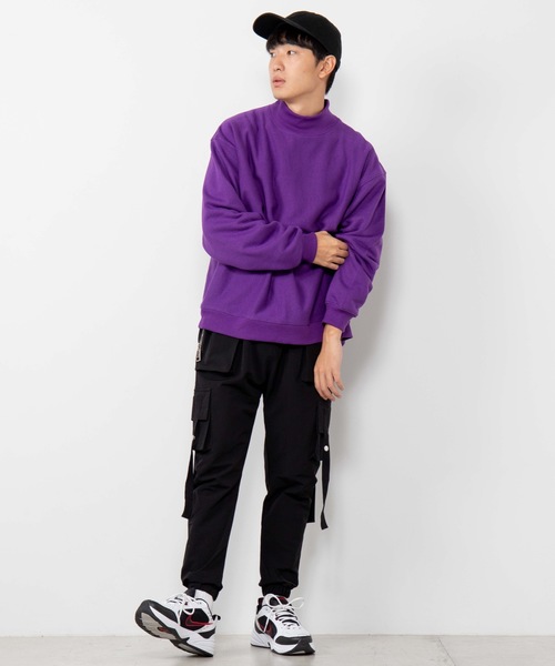 WEGO(ウィゴー)の「WEGO/カラービッグシルエットモックネックプルオーバー(スウェット・メンズ・ホワイト/ブラック/ベージュ/パープル・SMALL/MEDIUM/LARGE)」の21枚目の写真