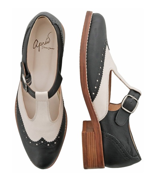 apres(アプレ)の「〈apres(アプレ)〉Tストラップシューズ(パンプス・レディース・ブラック/ブラック×ホワイト/ベージュ・22.5cm/23.0cm/23.5cm/24.0cm/24.5cm)」の8枚目の写真