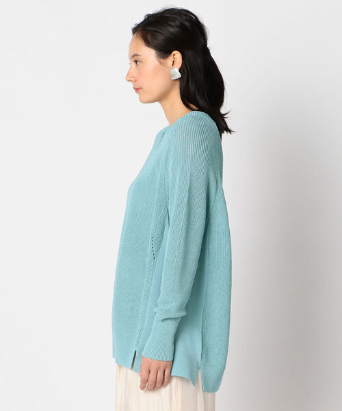 NOLLEY’S Sophi(ノーリーズソフィ)の「リネン混片畦Vネックプルオーバーニット(ニット/セーター・レディース・オフホワイト/ミント/キャメル・38)」の15枚目の写真