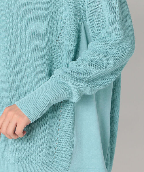 NOLLEY’S Sophi(ノーリーズソフィ)の「リネン混片畦Vネックプルオーバーニット(ニット/セーター・レディース・オフホワイト/ミント/キャメル・38)」の12枚目の写真