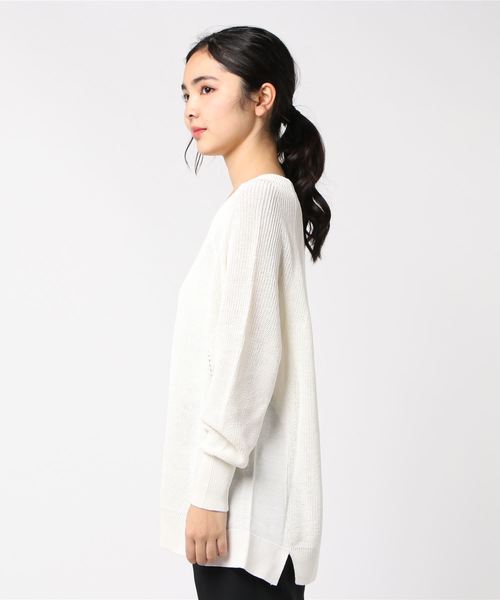 NOLLEY’S Sophi(ノーリーズソフィ)の「リネン混片畦Vネックプルオーバーニット(ニット/セーター・レディース・オフホワイト/ミント/キャメル・38)」の18枚目の写真