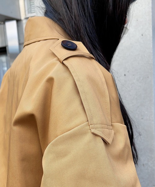 SETUP7（セットアップセブン）の「【SETUP7】ブリティッシュクロス ダブルブレストオーバーサイズトレンチコート（トレンチコート・レディース・ベージュ/オリーブ/ブラック/ネイビー・S/M/L）」の12枚目の写真