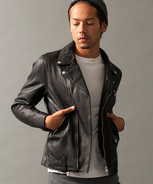 UNITED ARROWS beauty & youth ゴートレザーライダース WEB限定】by ゴート シングルライダース （レザーブルゾン