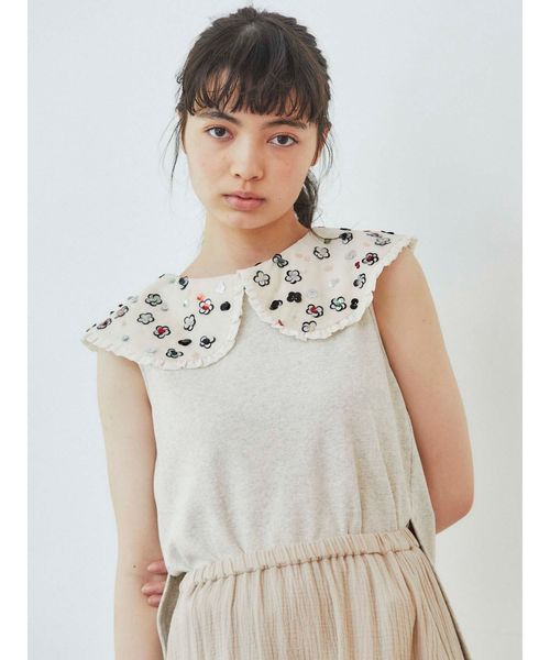 merry jenny(メリージェニー)の「floralスパンコールカットソー(Tシャツ/カットソー・レディース・アイボリー/ベージュ/グレー・FREE)」の8枚目の写真