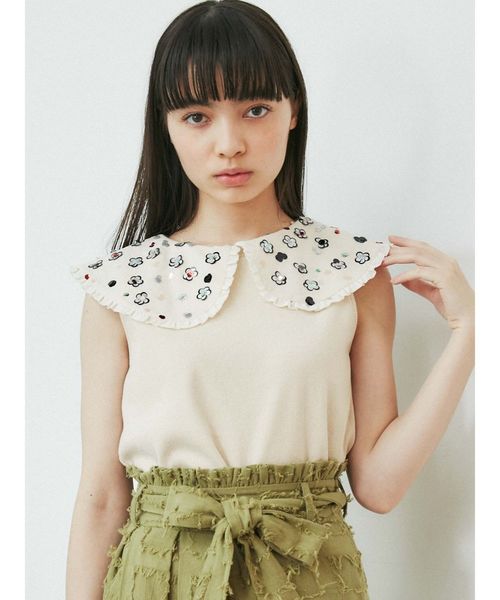 merry jenny(メリージェニー)の「floralスパンコールカットソー(Tシャツ/カットソー・レディース・アイボリー/ベージュ/グレー・FREE)」の12枚目の写真