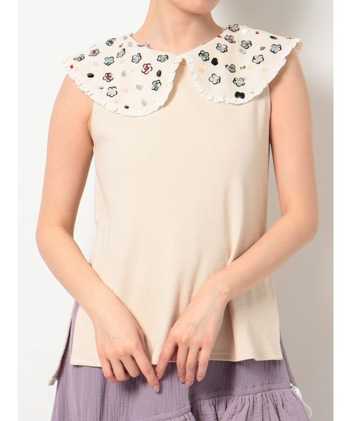 merry jenny(メリージェニー)の「floralスパンコールカットソー(Tシャツ/カットソー・レディース・アイボリー/ベージュ/グレー・FREE)」の22枚目の写真