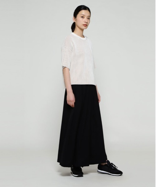 SUNSPEL(サンスペル)の「WOMEN’S LONG STAPLE COTTON JERSEY(スカート・レディース・ブラック/チャコール・2)」の4枚目の写真