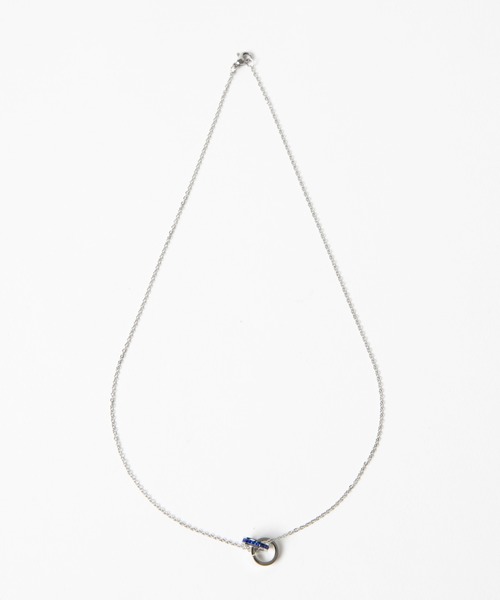 WEGO(ウィゴー)の「WEGO/ラインストーンリングチェーンネックレス(ネックレス・メンズ・シルバー/ブルー/ブラック・FREE)」の13枚目の写真