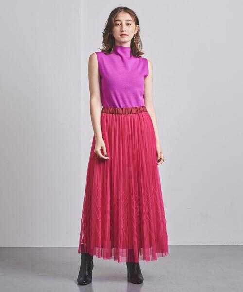 UNITED ARROWS（ユナイテッドアローズ）の「UBCB LY/C/S ボトルネック ノースリーブ ニット（ニット/セーター・レディース・パープル/ブラウン/ブラック・FREE）」の14枚目の写真