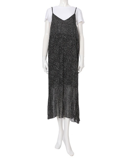 fifth（フィフス）の「小花柄ギャザーキャミワンピセット（ワンピース・レディース・グリーン/オレンジ/ブラック・MEDIUM）」の2枚目の写真